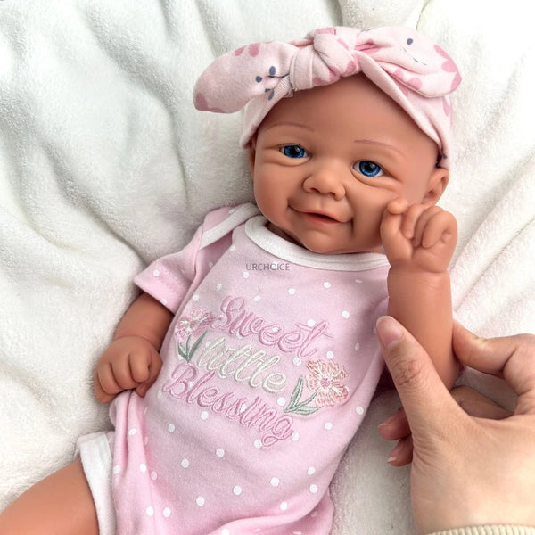 17" Handmade Silicone Reborn Baby Girl Doll with Washable Soft Body & Lifelike Details